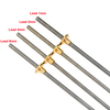 Trapezoidal Rod T8 Lead Screw Thread 8mm Lead1mm Length With Brass Nut